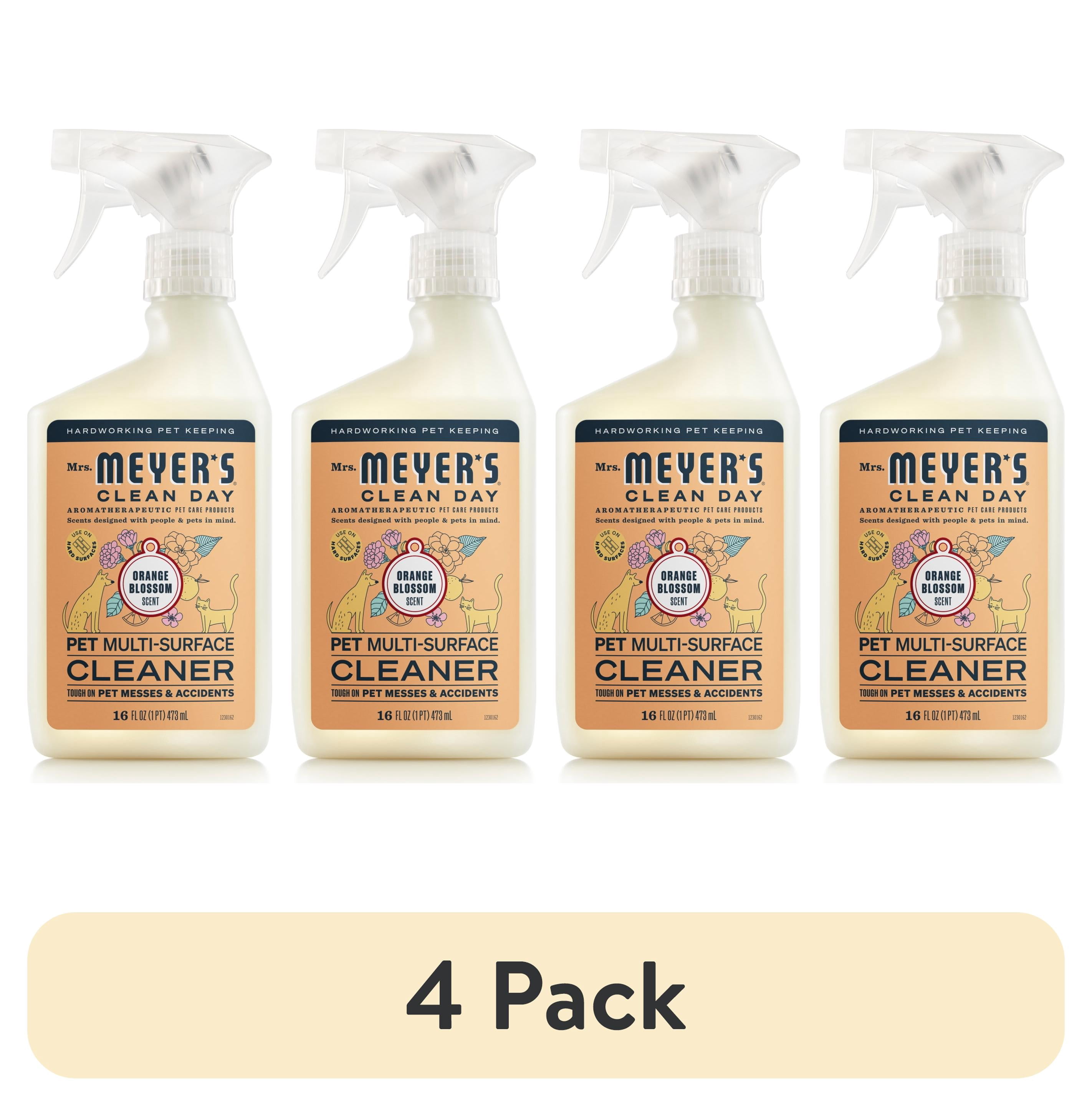 (4 pack) Mrs. Meyer's Clean Day Pet Multi-Surface Cleaner,  Orange Blossom Scent, 16oz