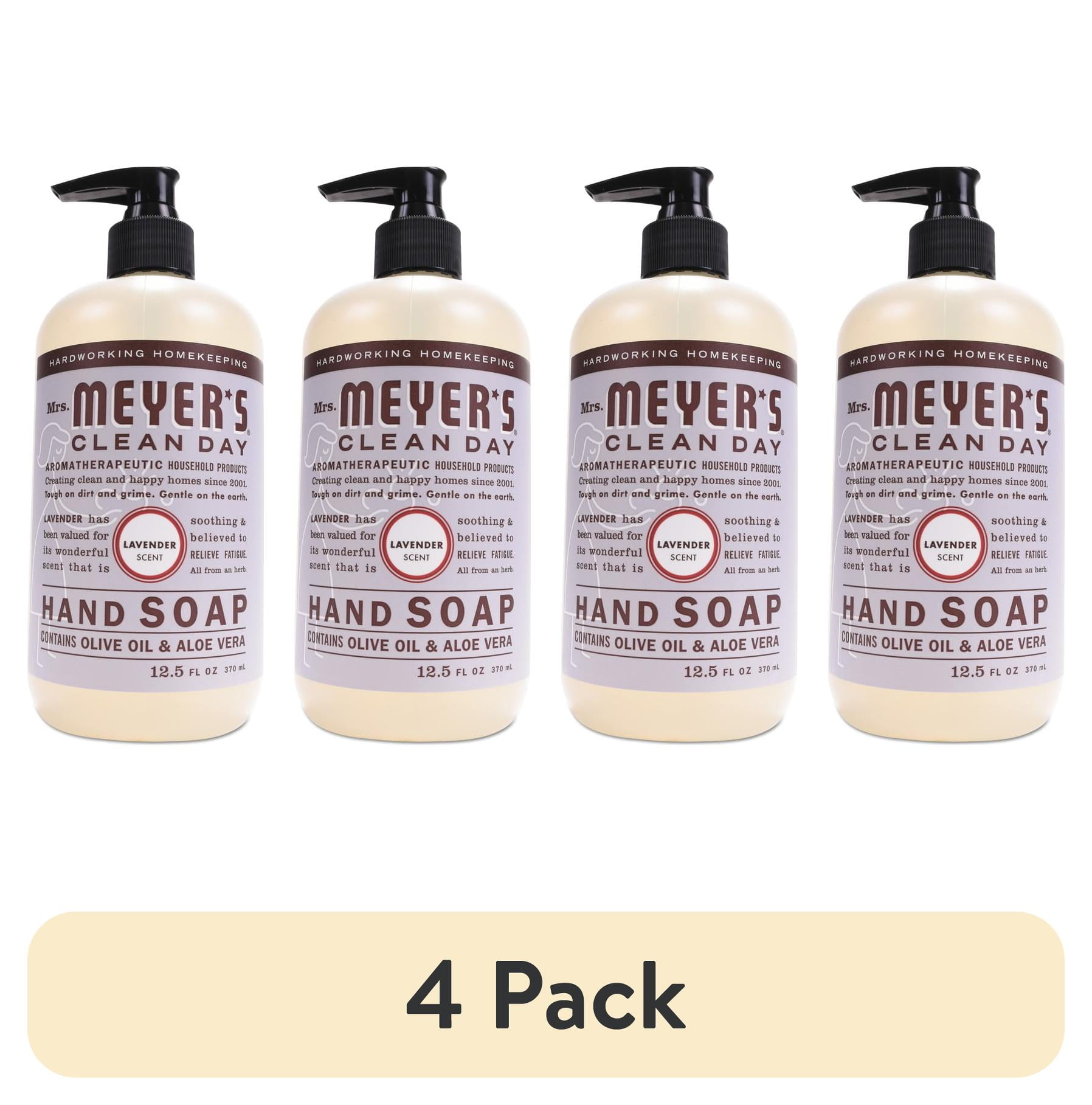 (4 pack) Mrs. Meyers Liquid Hand Soap, Lavender, 12.5 Fluid Ounces