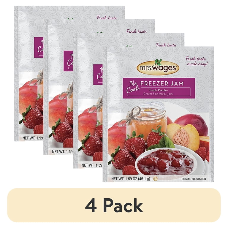 4 pack) Mrs. Wages No Cook Freezer Jam | Fruit Pectin | Easy-to
