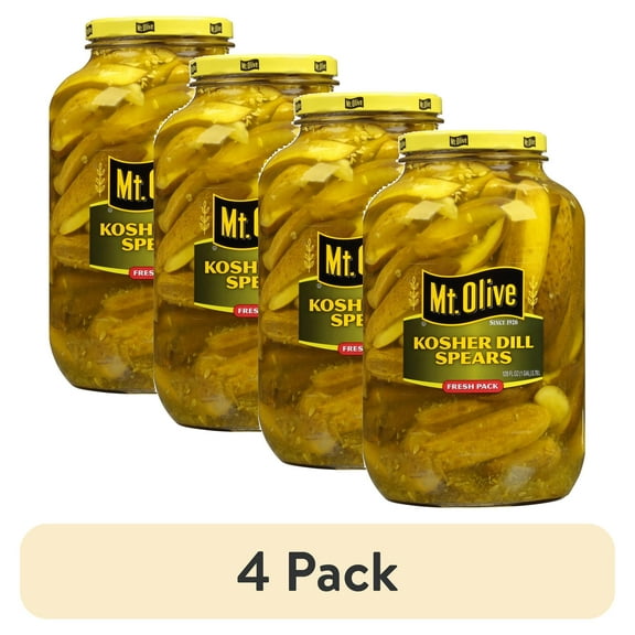 (4 pack) Mt. Olive Kosher Dill Spears Fresh Pack Pickles - 128 fl oz jar