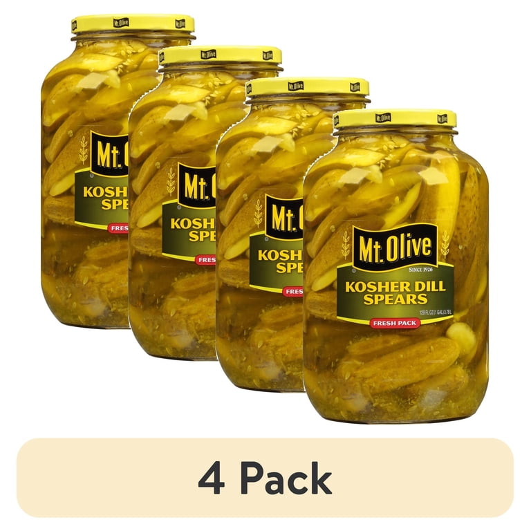 4 pack) Mt. Olive Kosher Dill Spears Fresh Pack Pickles - 128 fl