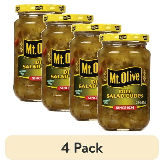 (4 pack) Mt. Olive Dill Salad Cubes - 12 fl oz jar
