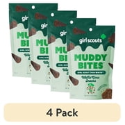 (4 pack) Muddy Bites Girl Scout Thin Mints Filled Waffle Cone Bites, Resealable Bag, 2.33 oz