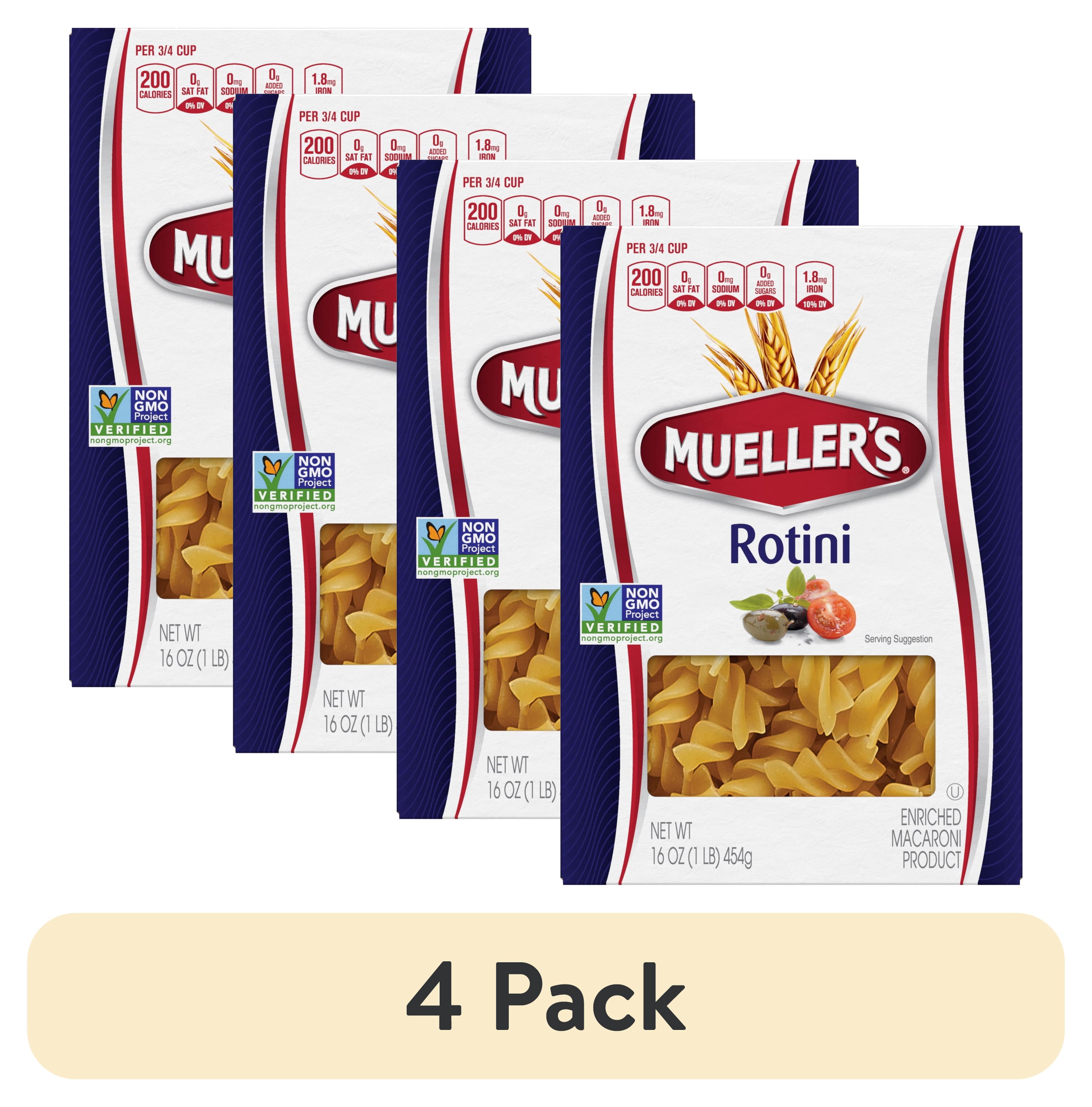 (4 pack) Mueller’s Rotini Pasta 16 oz Each – Classic Spiral Pasta for ...