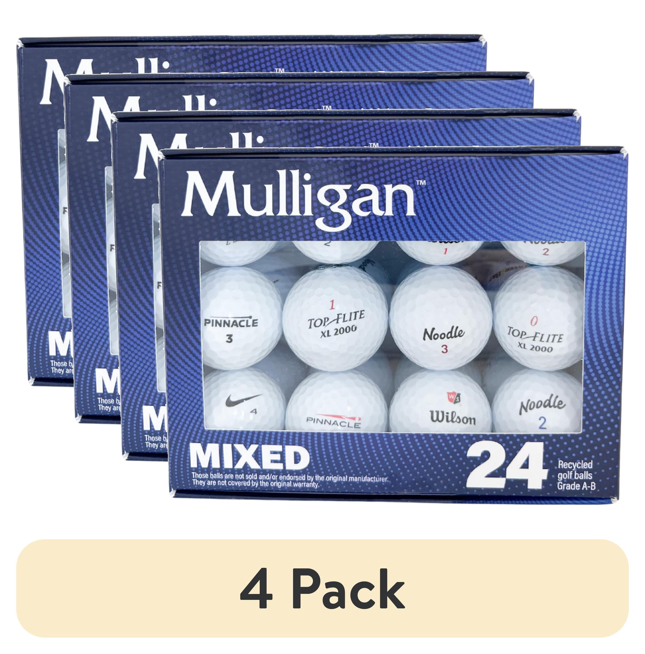 (4 pack) Mulligan Recycled White Golf Balls, Mixed Brands – 24pk