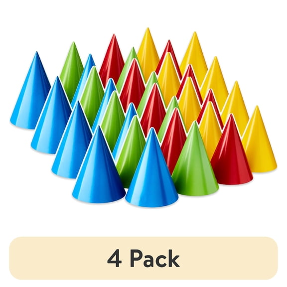 (4 pack) Multicolor Paper Party Hats, 8 Count, by Way To Celebrate