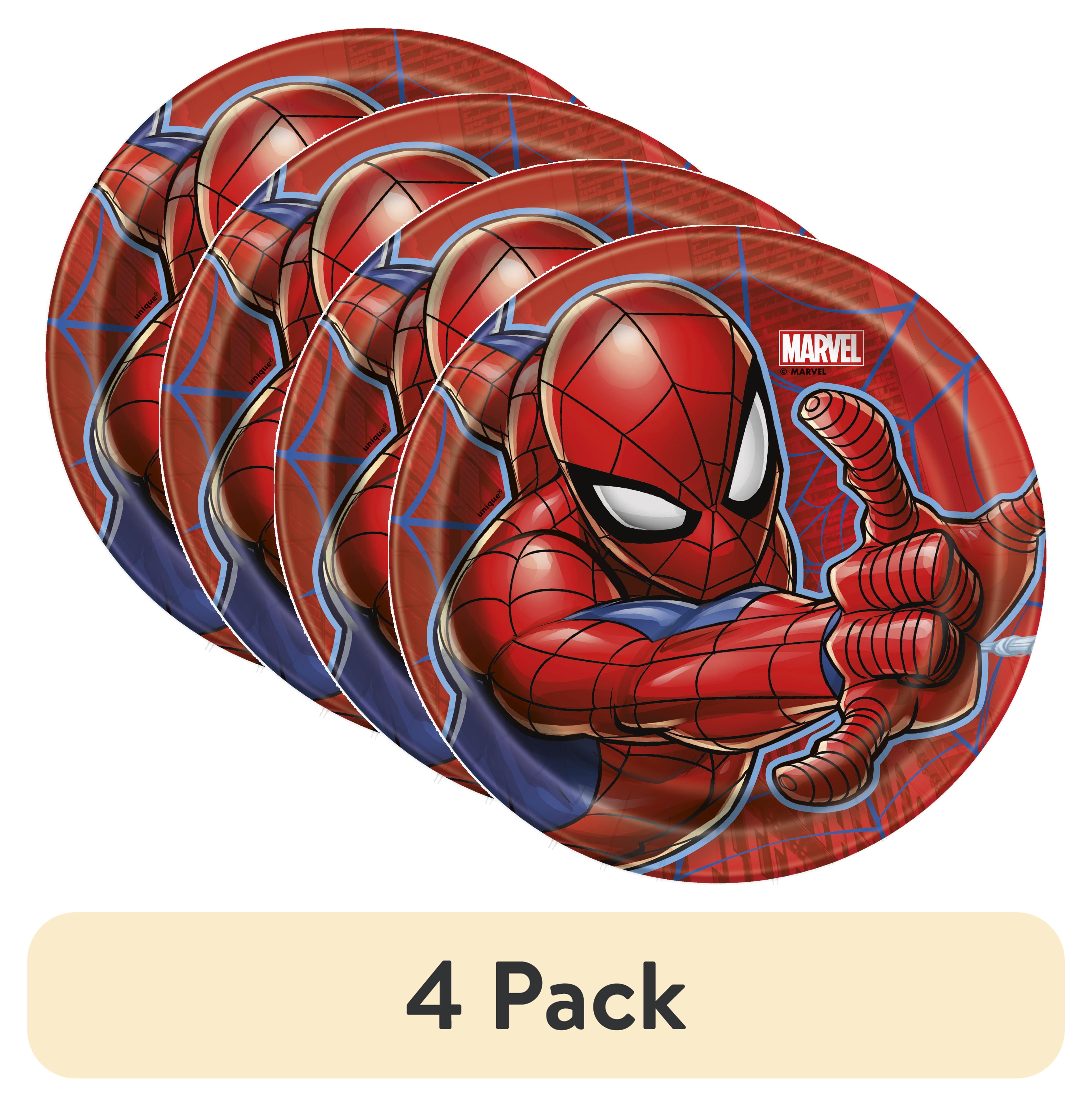 (4 pack) Multicolor Spiderman Birthday Paper Dessert Plates, 7in, 8ct