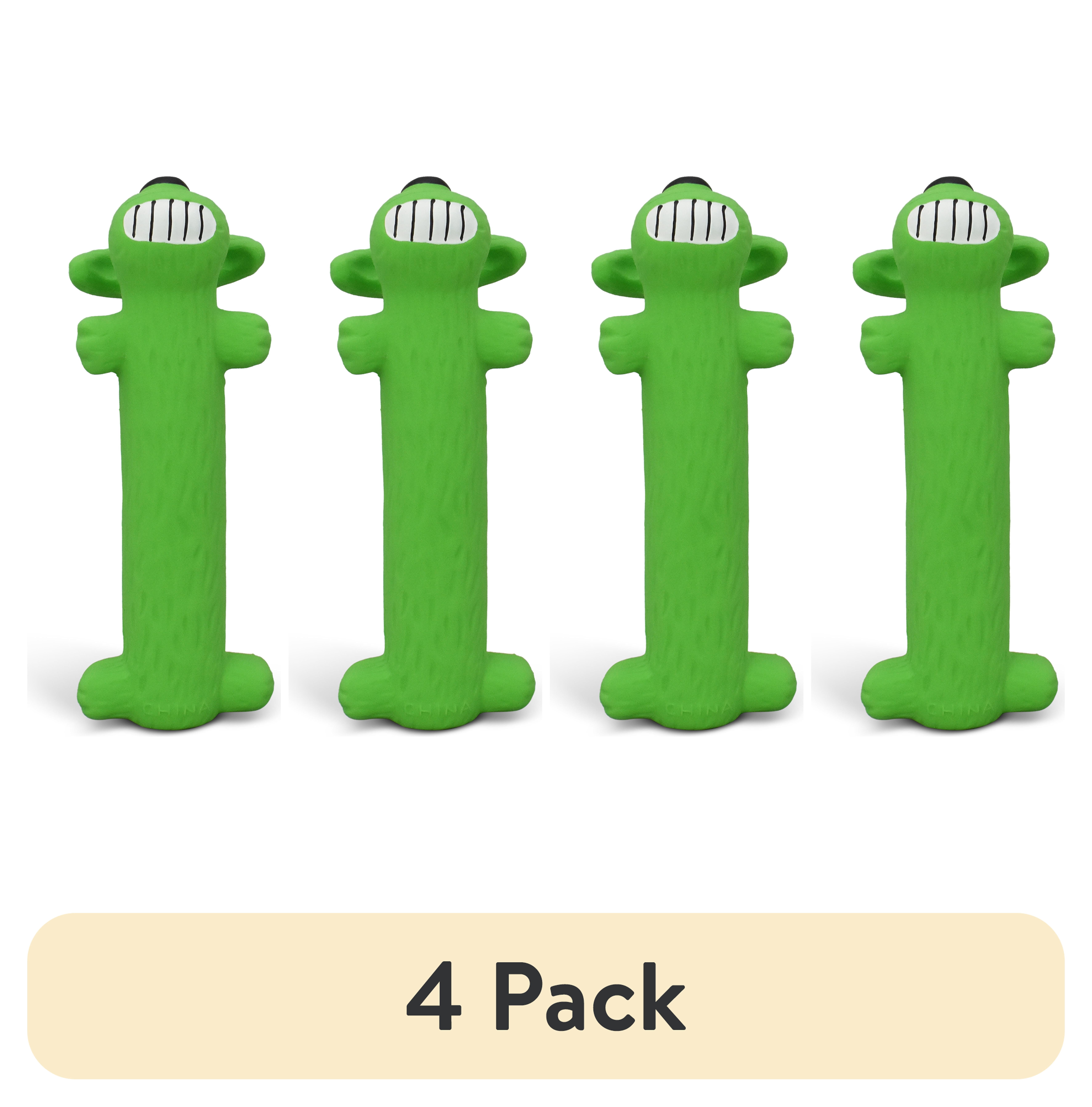 (4 pack) Multipet Smiling Loofa Dog Latex Dog Toy with Squeaker