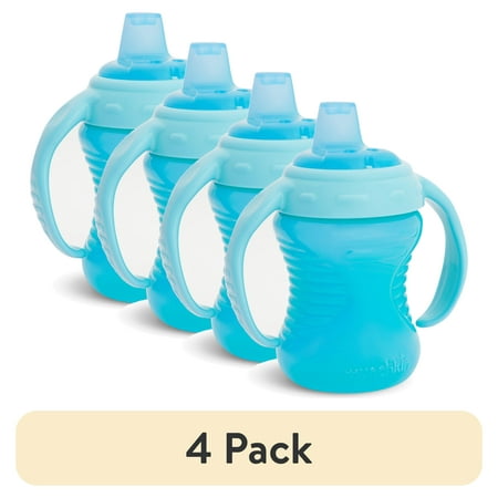 (4 pack) Munchkin Mighty Grip Infant Trainer Sippy Cup 8 oz Unisex Blue