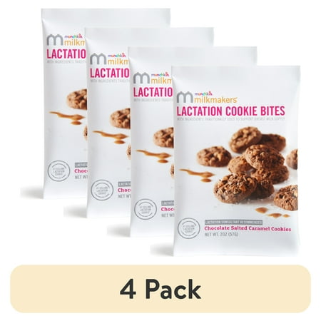 (4 pack) Munchkin Milkmakers Caramel Lactation Cookie Bites, 1 Bag