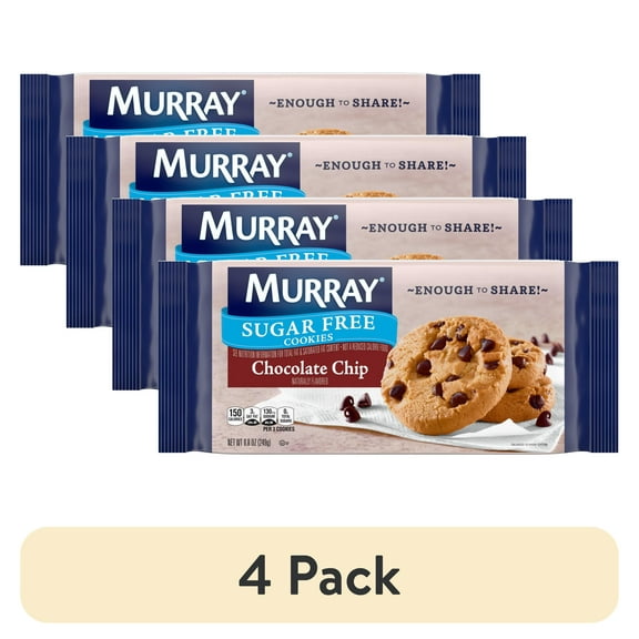 (4 pack) Murray Sugar Free Chocolate Chip Cookies, Share Pack 8.8 oz