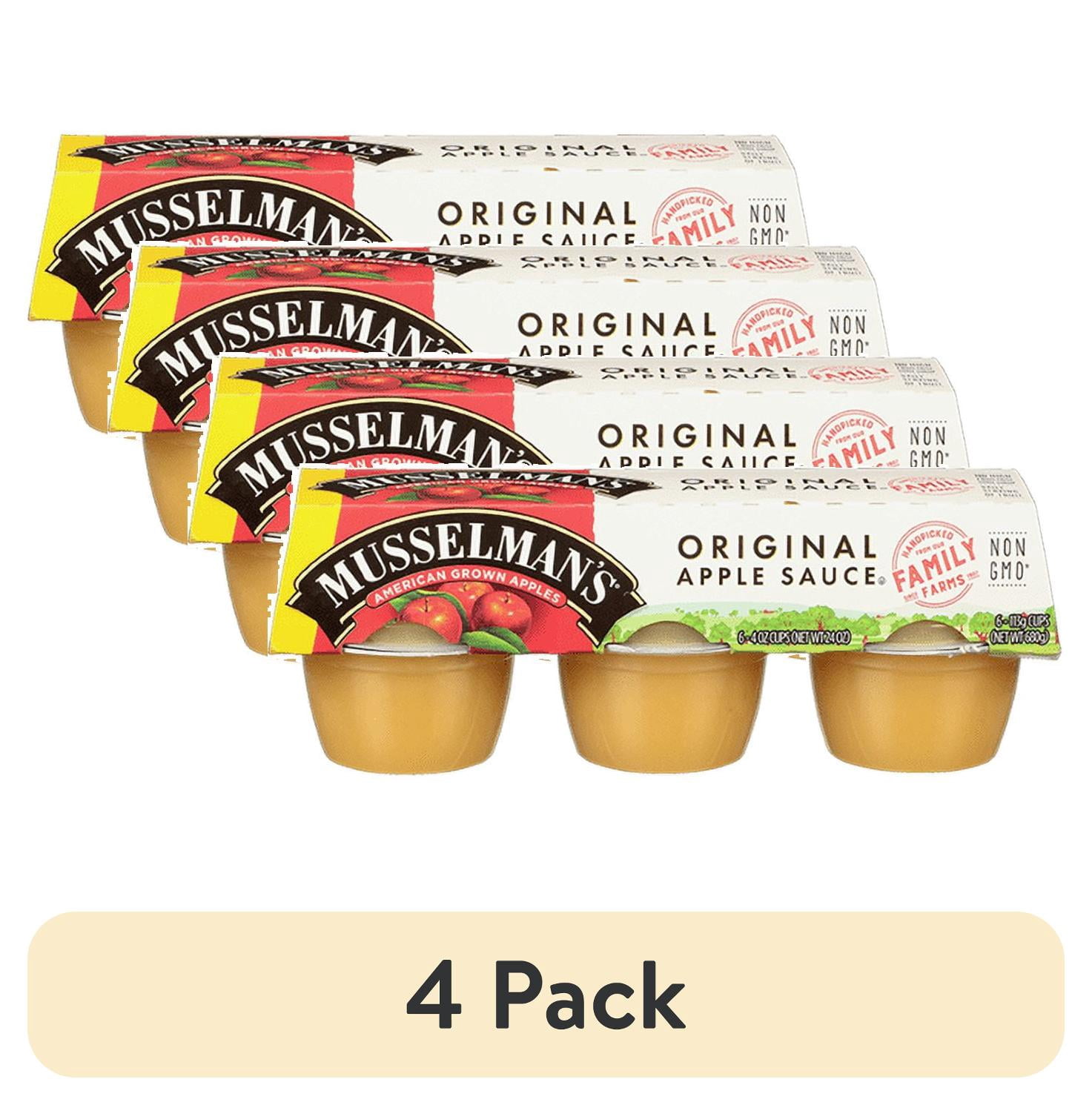 (4 pack) Musselman's Original Applesauce Cups, 4 oz, 6 Ct