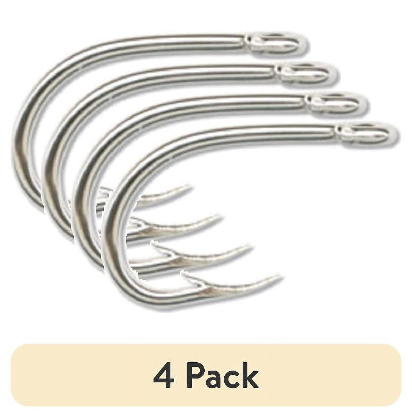 (4 pack) Mustad O'Shaughnessy Live Bait Hook, Nickel, Saltwater, Size 3/0, 8 Pieces