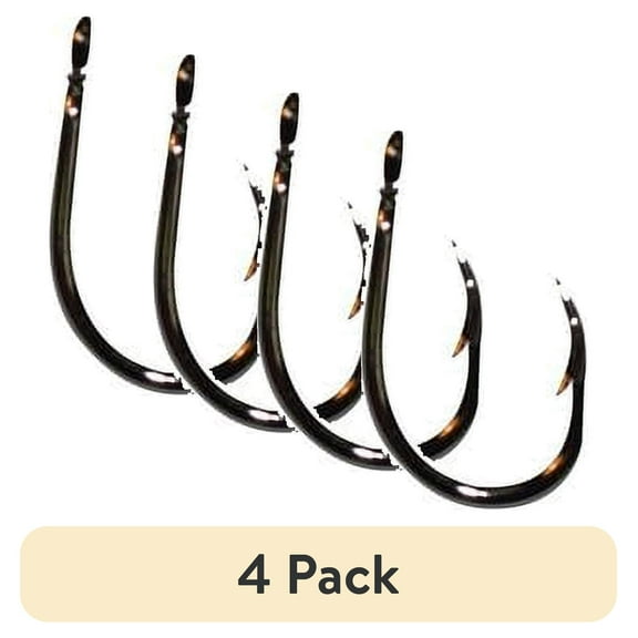 (4 pack) Mustad O'Shaughnessy Live Bait Hook (Nickel) - Size: 2/0 8pc