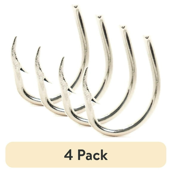 (4 pack) Mustad O'Shaughnessy Live Bait Hook (Nickel) - Size: 5/0 8pc