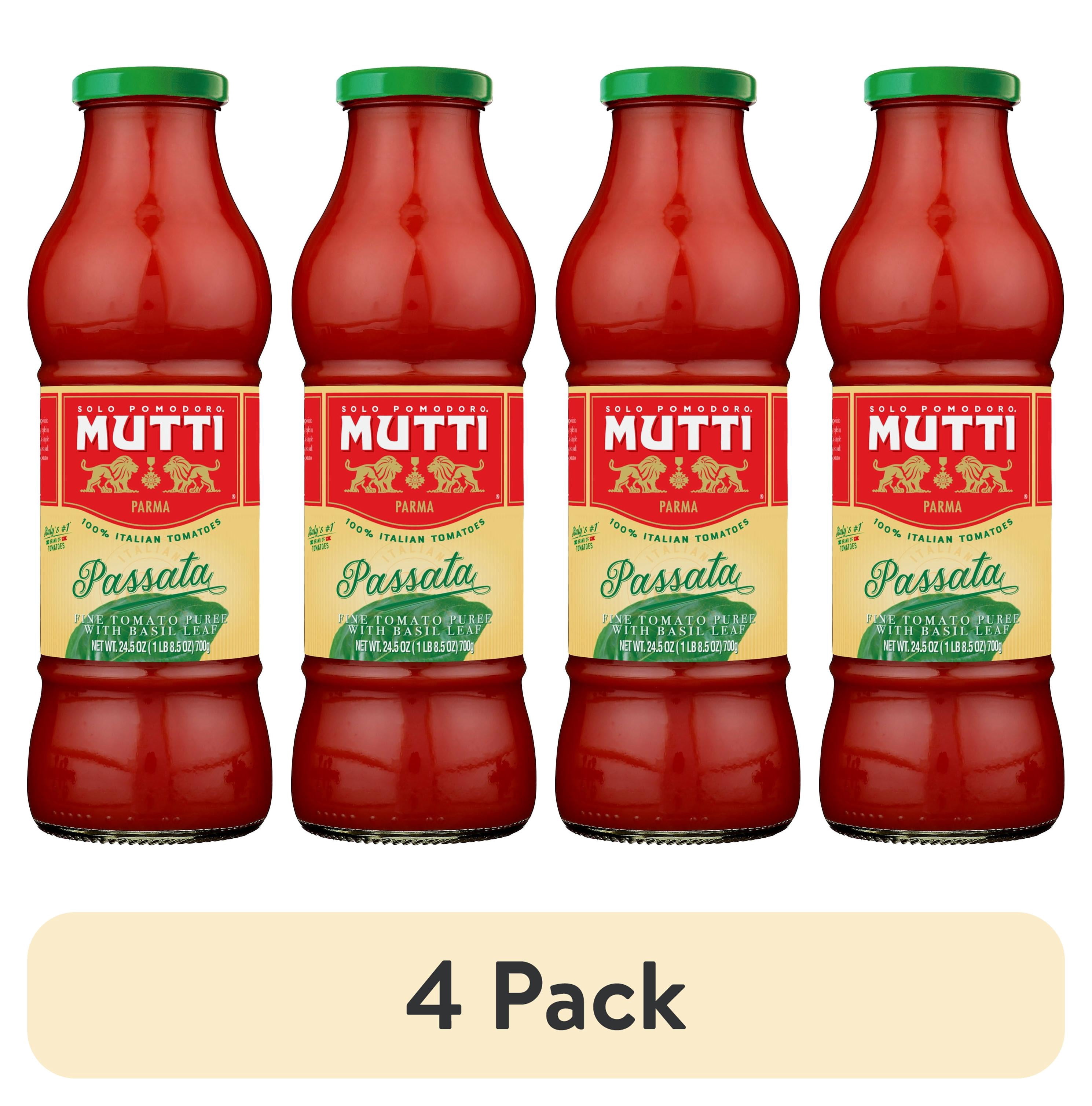 4 pack) Mutti Passata Tomato Puree With Basil - 700gr 24.5oz