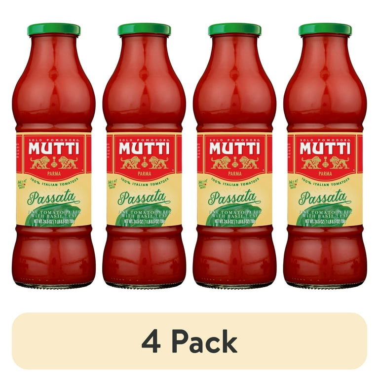 4 pack) Mutti Passata Tomato Puree With Basil - 700gr 24.5oz