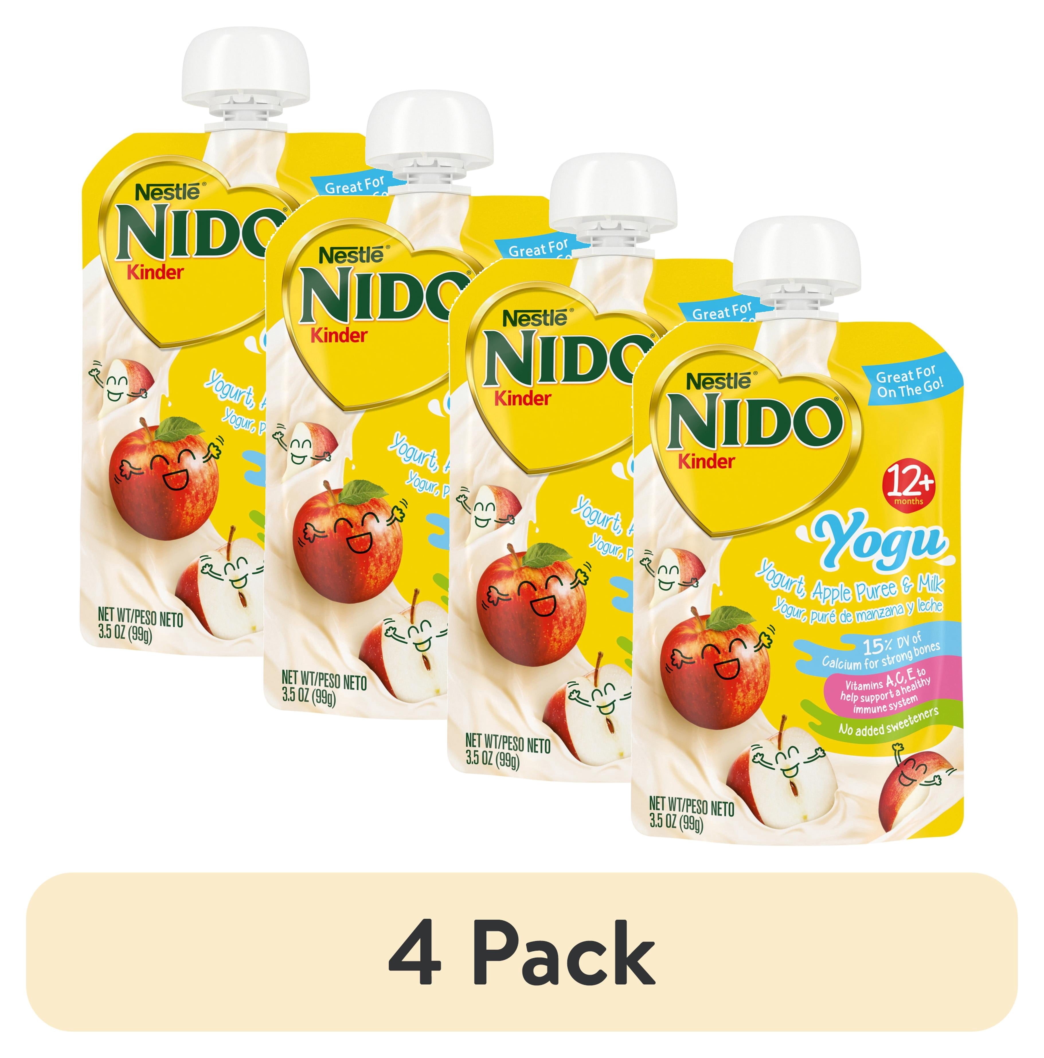 (4 pack) NIDO Yogu Toddler Pouch, Apple and Yogurt, 3.5 oz Pouch