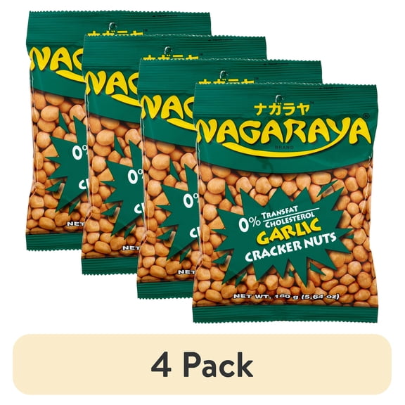 (4 pack) Nagaraya Cracker Nuts-Garlic, 5.6 Ounce