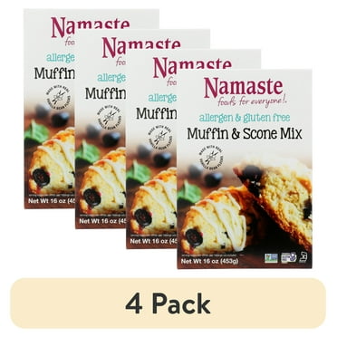(4 pack) Namaste Foods Gluten Free Muffin Mix, 16 oz. Box, Muffin & Scone Mix.