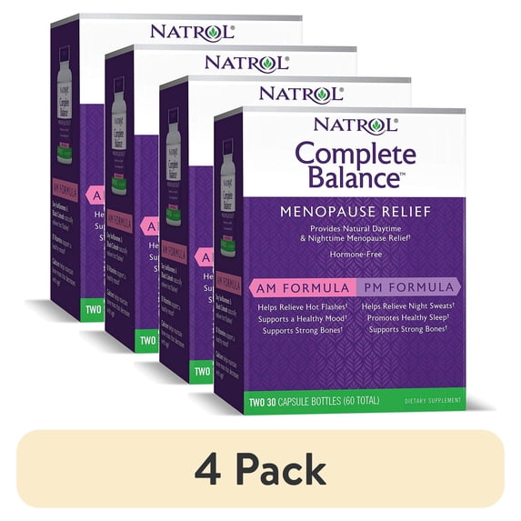 (4 pack) Natrol Complete Balance For Menopause AM&PM Capsules, 30 Ct