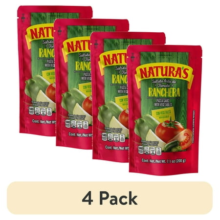 (4 pack) Natura's Tomato Sauce Ranchera, 7.1 oz (12 Pack)