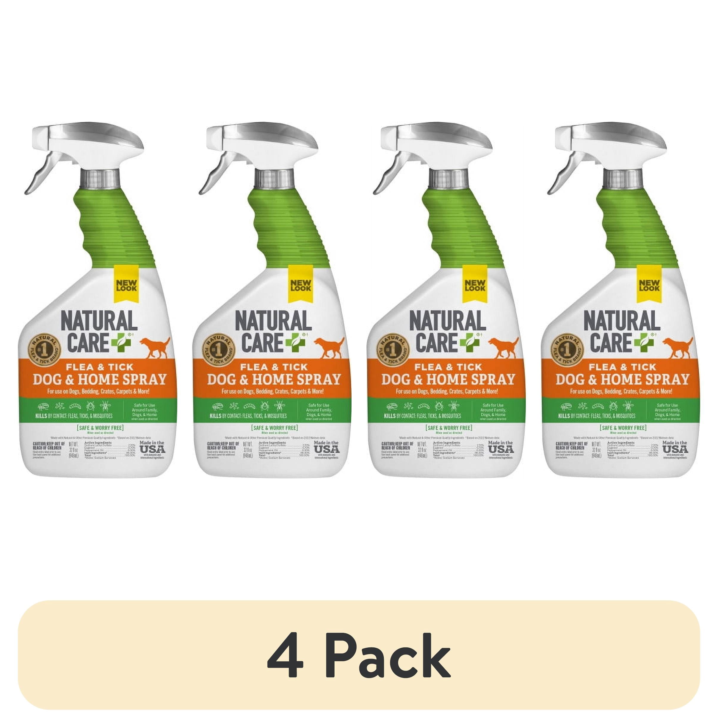 (4 pack) Natural Care Flea and Tick Repellent Spray for Dogs and Home - 32 oz