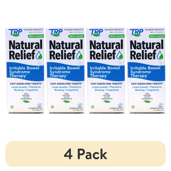 (4 pack) TRP Natural Relief, Irritable Bowel Syndrome, Tablets, 70 count