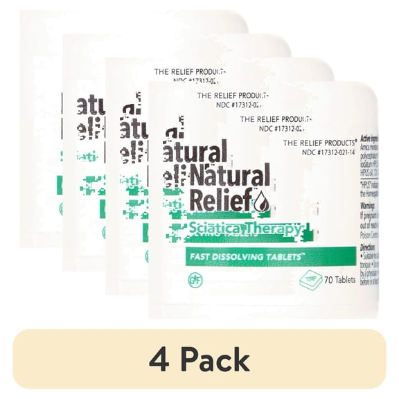 (4 pack) Natural Relief, Sciatica Therapy® Fast Dissolving Tablets, 70 count