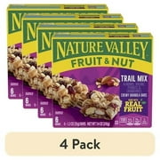 (4 pack) Nature Valley Chewy Fruit and Nut Granola Bars, Trail Mix, 6 Bars, 7.4 oz