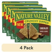 (4 pack) Nature Valley Crunchy Dipped Granola Square Snack Bars, 6 Count, 4.68oz, Shelf Stable, Cardboard Box