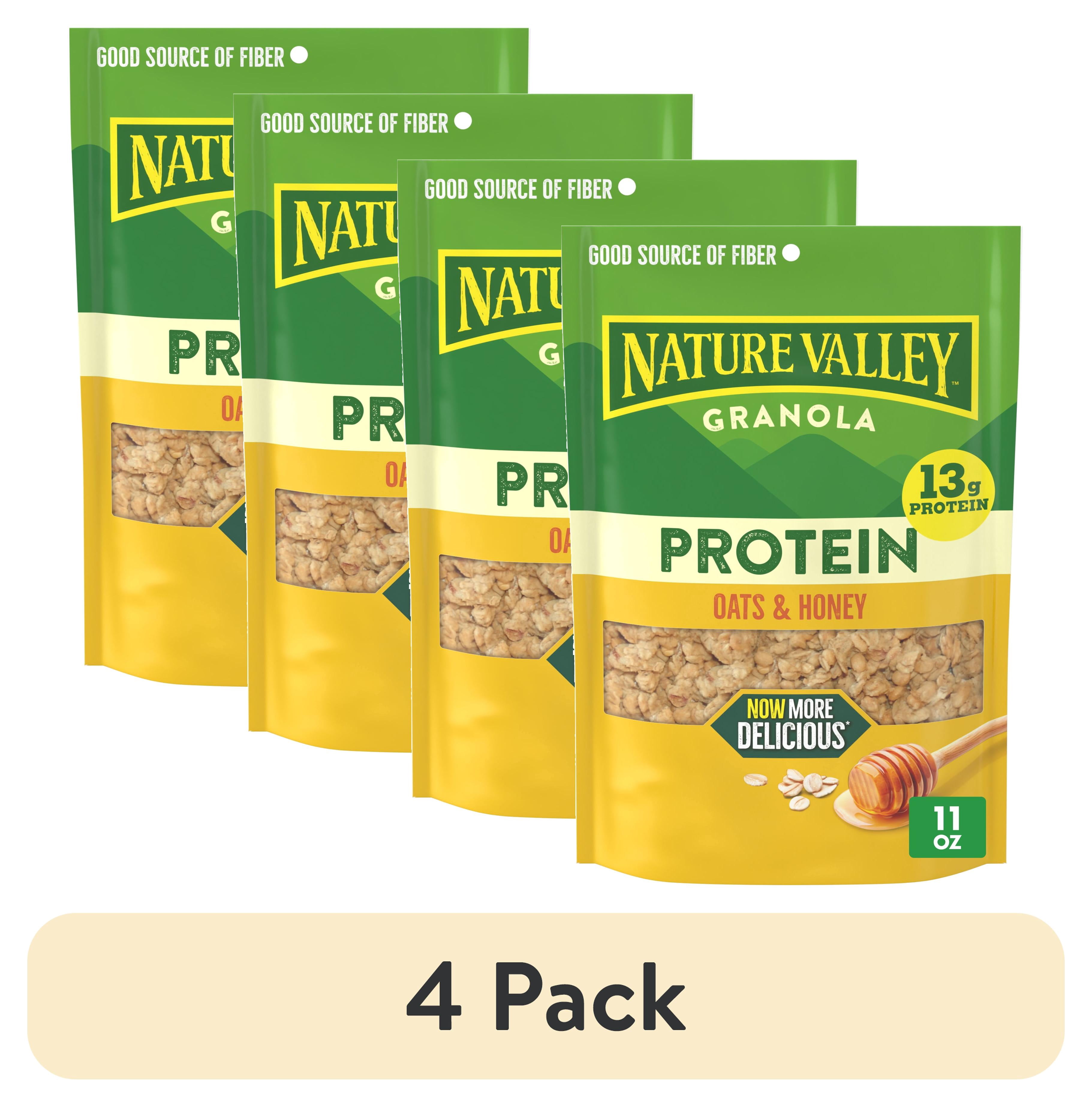 (4 pack) Nature Valley Protein Oats and Honey Granola Pouch, 11 oz