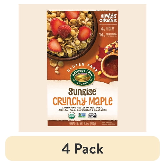(4 pack) Nature's Path Organic Crunchy Sunrise Maple Cold Cereal 10oz Box