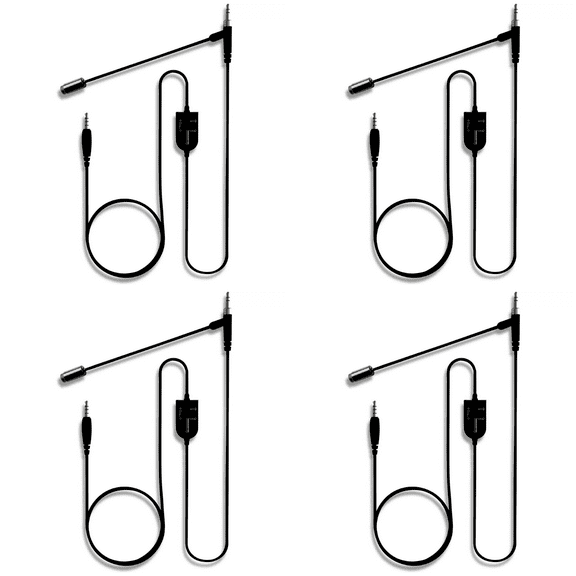 (4 pack) NeeGo 3.5mm Jack Microphone for Headphones Communication Boom Mic for Mac, PC, PS4, Xbox One, PS5