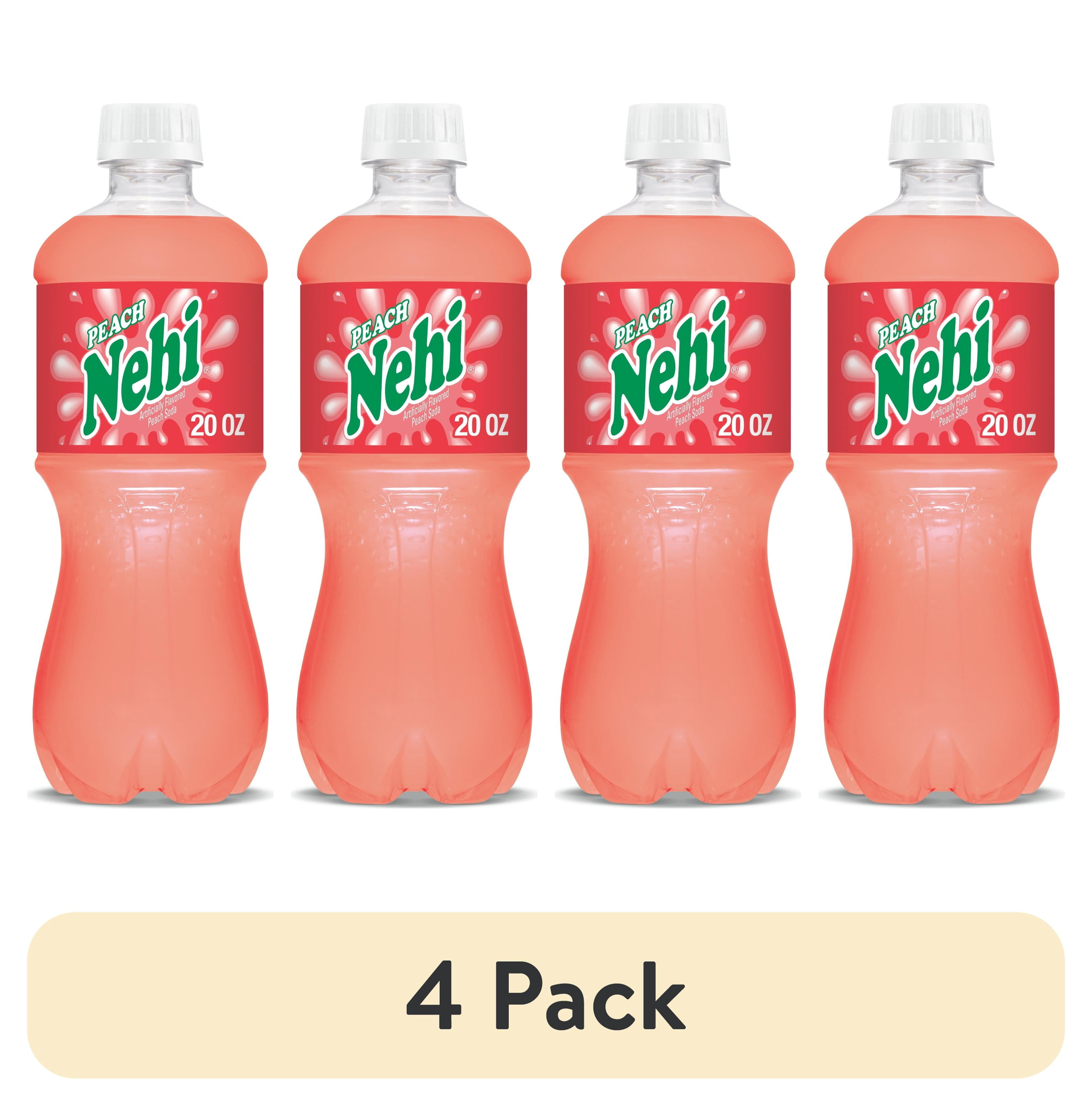 (4 pack) Nehi Caffeine Free Peach Soda Pop, 20 fl oz, Bottle