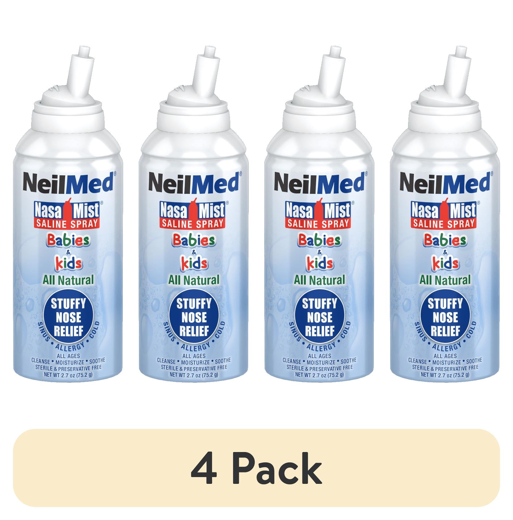 (4 pack) NeilMed Pediamist Sterile Saline Spray, Relief for Sinus, Allergy & Stuffy Noses in Babies & Kids, 2.53 oz