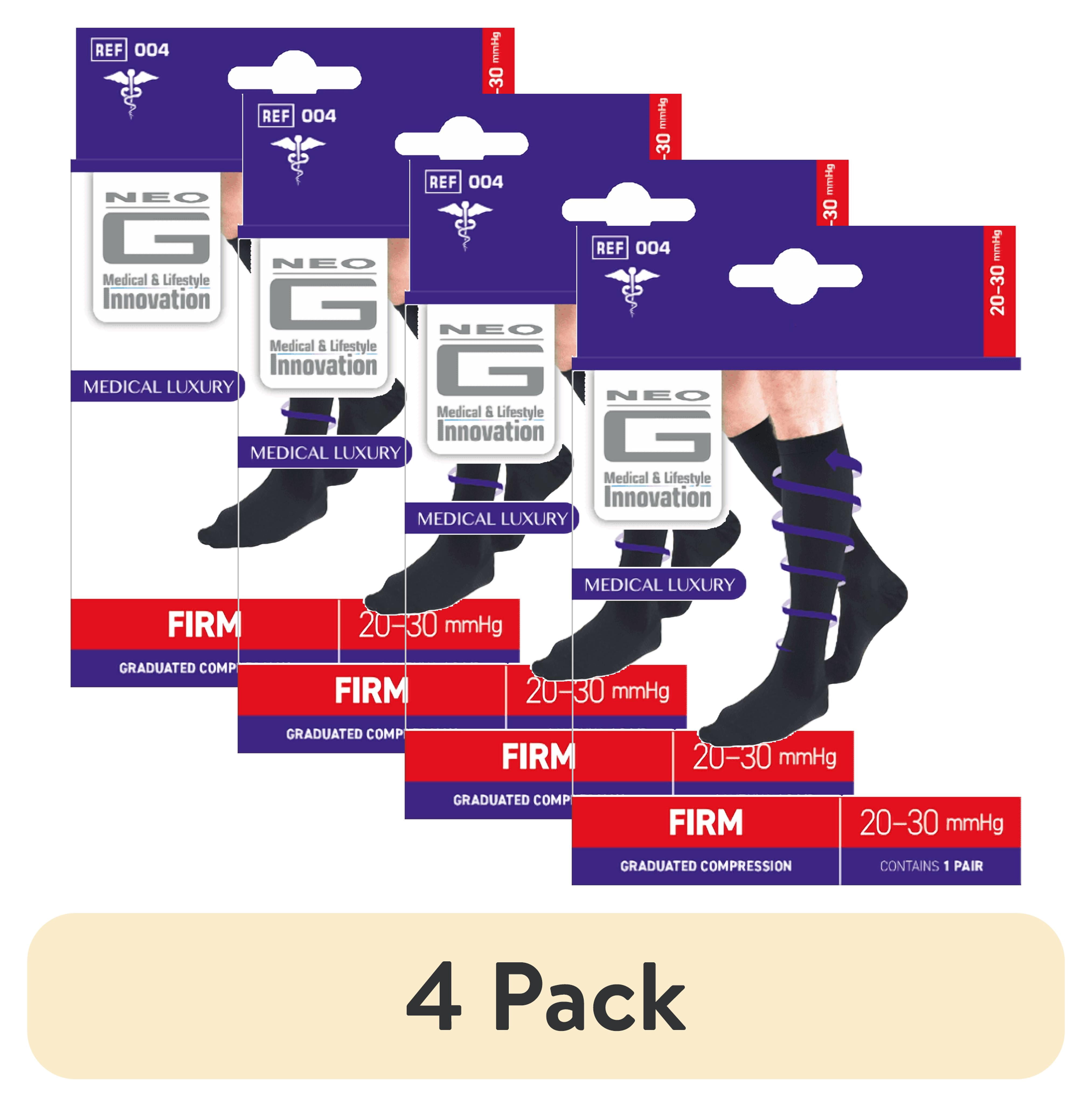 (4 pack) Neo G Men's Compression Socks 20-30mmHg XXX Large, Black