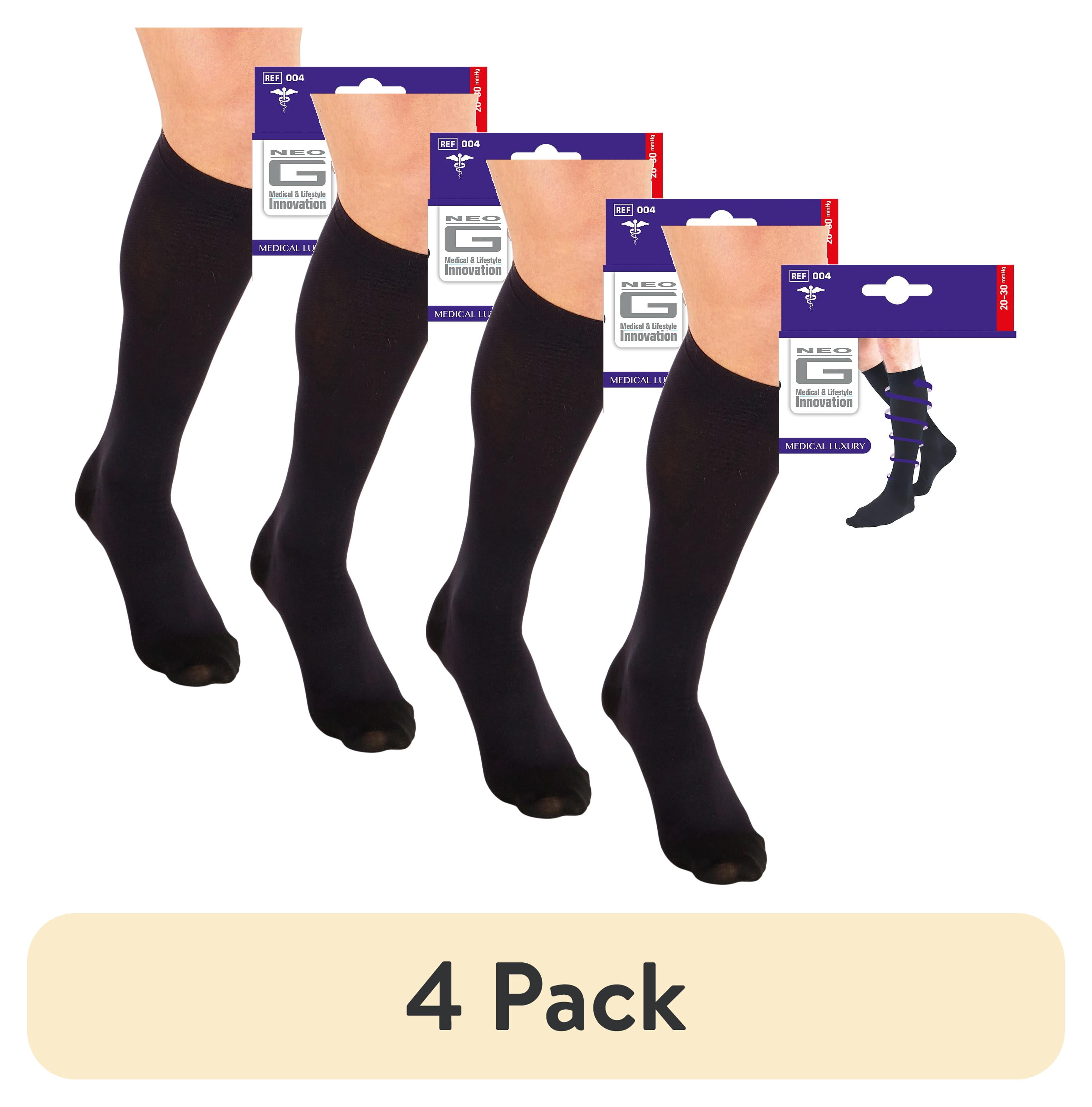 (4 pack) Neo G Men's Compression Socks 20-30mmHg, Large, Black