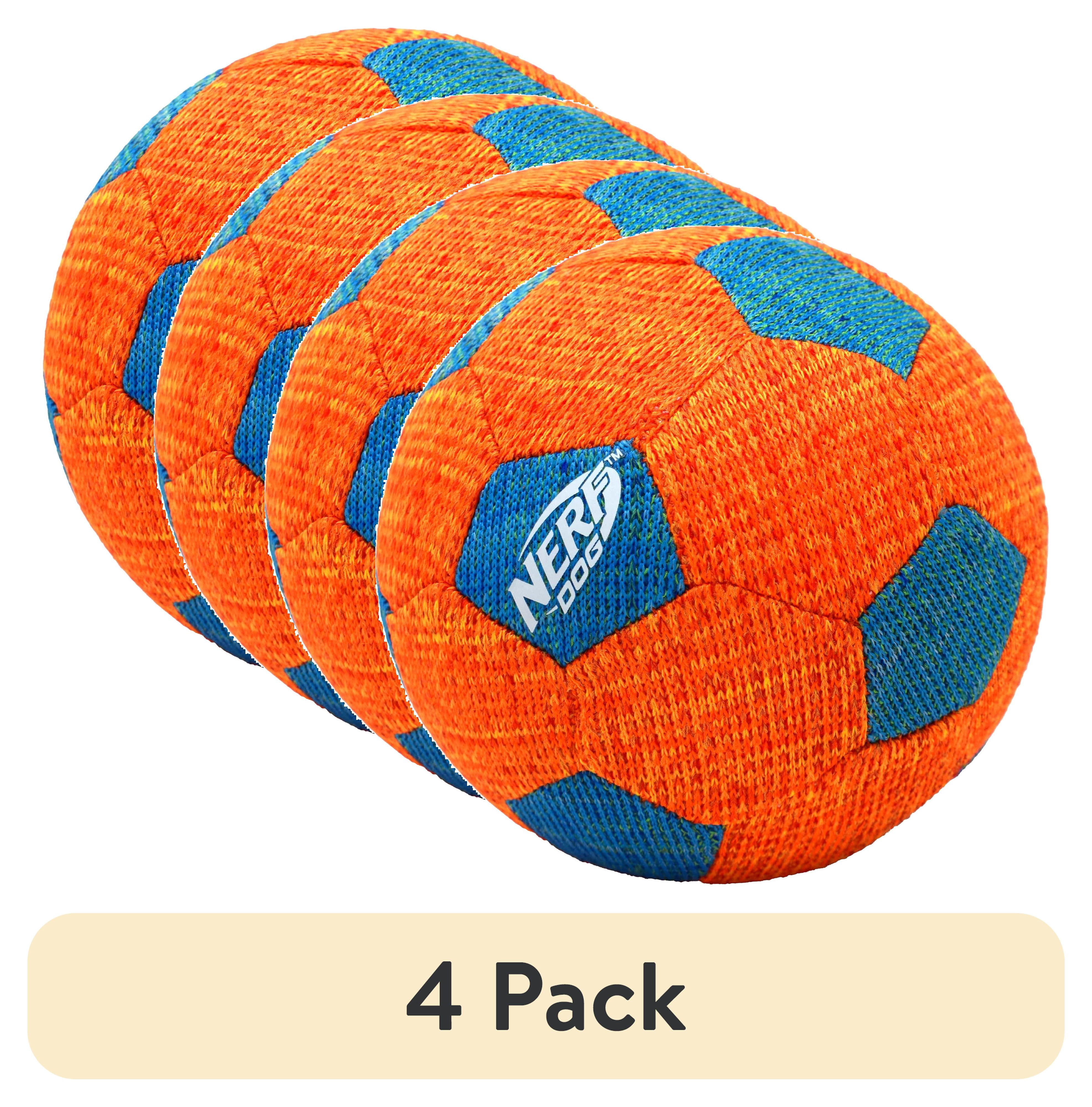 (4 pack) Nerf Dog X-Weave Squeak Soccer Ball for Large Dogs