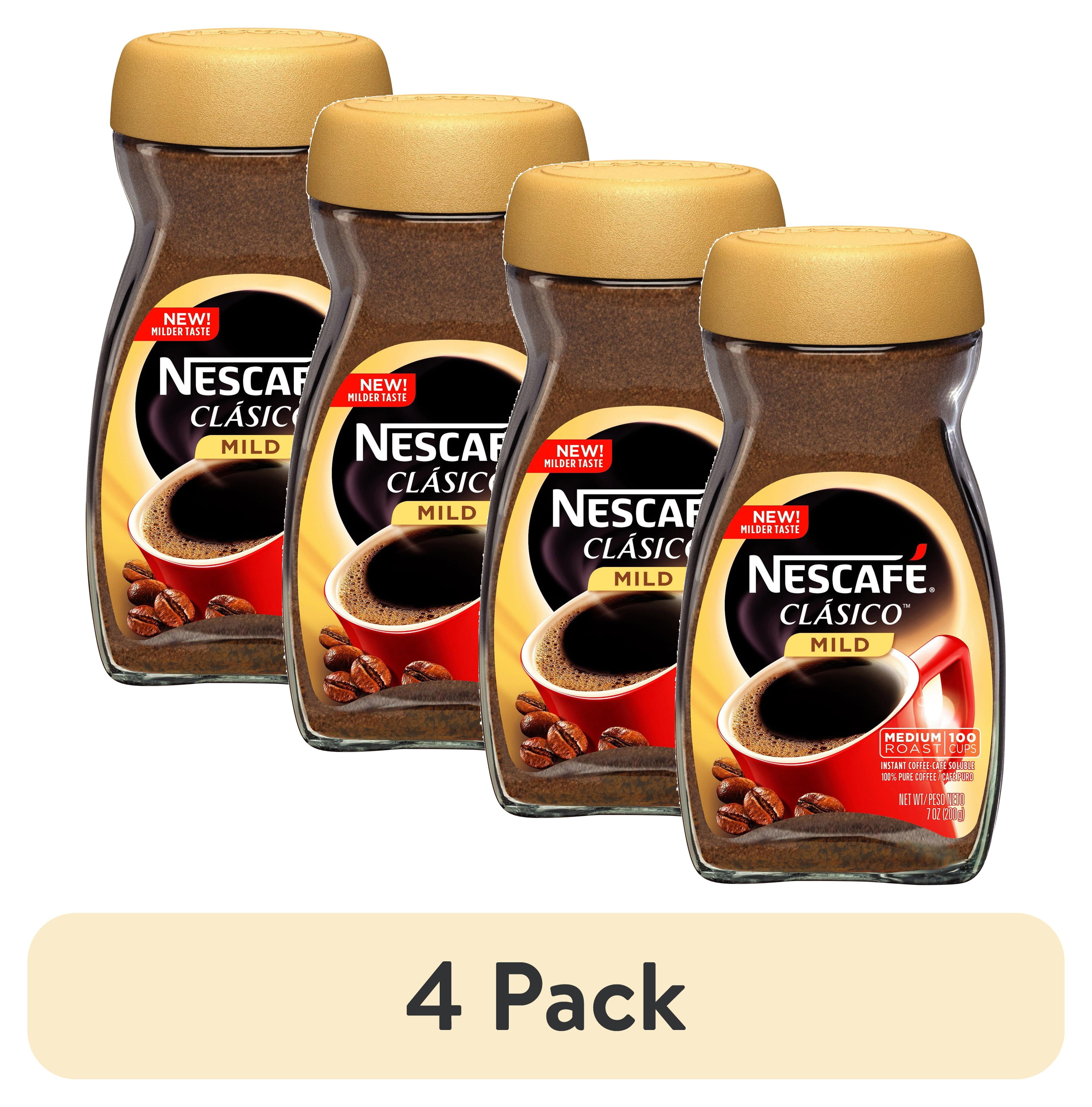 4 pack) Nescafé Clasico Mild, Medium Roast Instant Coffee, 7 oz