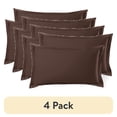 thumbnail image 1 of (4 pack) Nestl Pillow Sham Set of 2, Premium 1800 Series Double Brushed Bed Pillow Cases, Chocolate Brown, King 20" X 36", 1 of 6