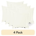 thumbnail image 1 of (4 pack) Nestl Pillow Sham Set of 2, Premium 1800 Series Double Brushed Bed Pillow Cases, Off White, Euro 18" X 18", 1 of 6