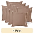 thumbnail image 1 of (4 pack) Nestl Pillow Sham Set of 2, Premium 1800 Series Double Brushed Bed Pillow Cases, Taupe Sand, Euro 18" X 18", 1 of 6