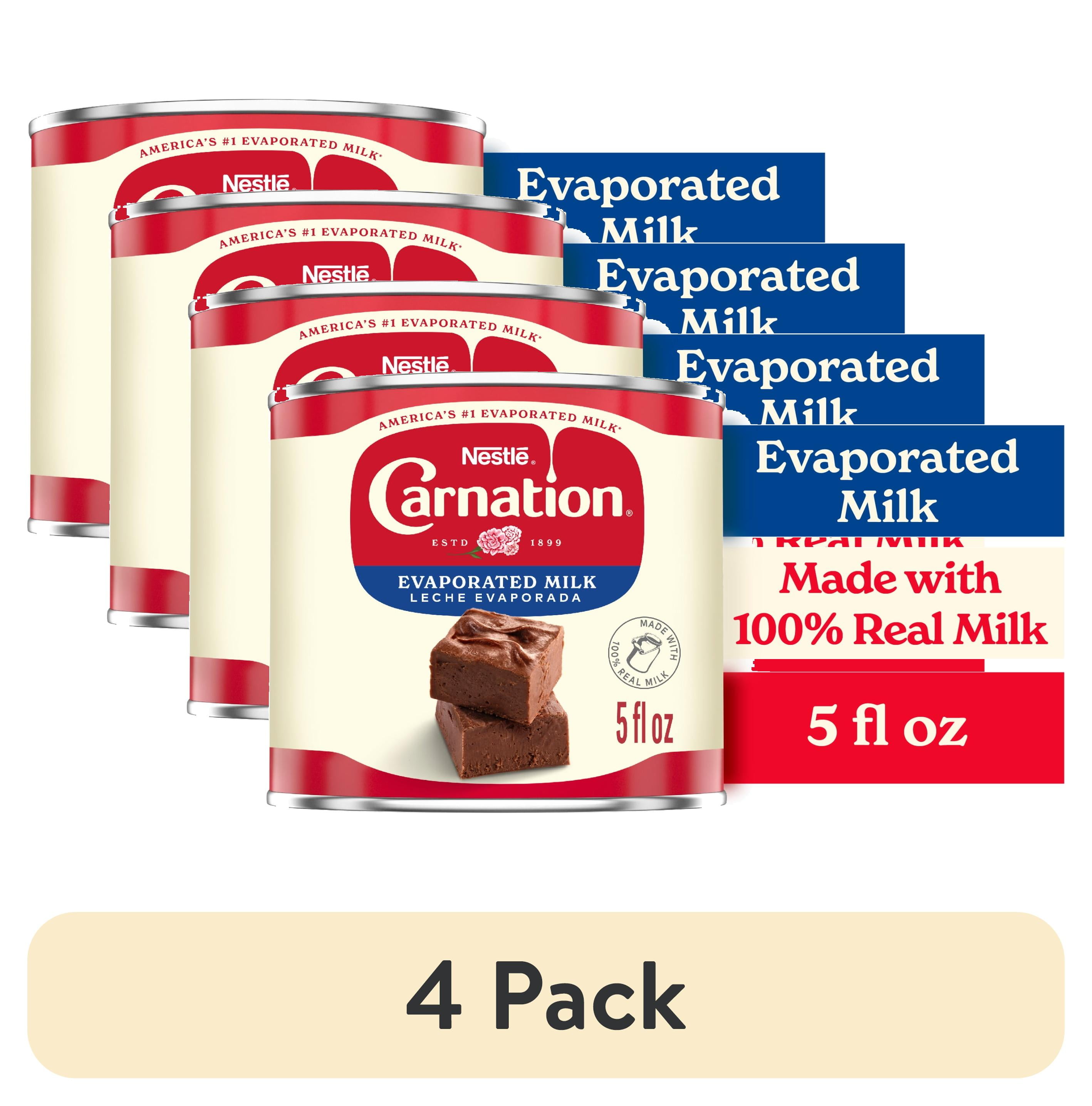 (4 pack) Nestle Carnation Evaporated Milk for Holiday Baking with Vitamin D Added, 5 fl. oz. Can