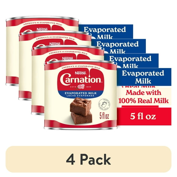 (4 pack) Nestle Carnation Evaporated Milk for Holiday Baking with  Vitamin D Added, 5 fl. oz. Can