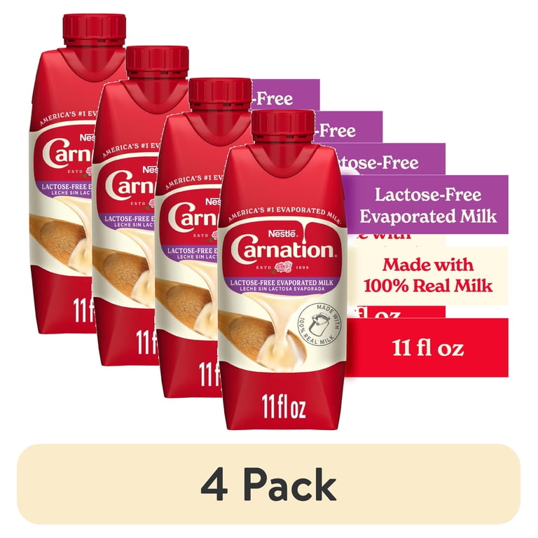 4 pack) Nestle Carnation Lactose-Free Evaporated Milk, Vitamin D