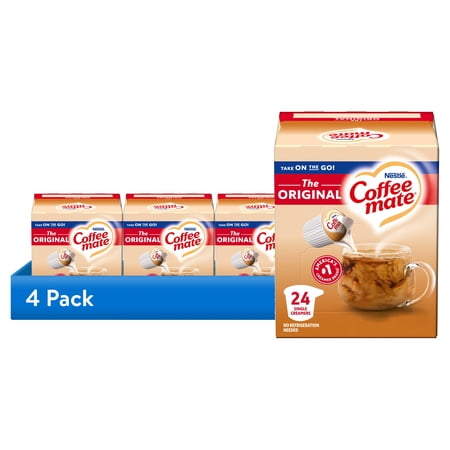 (4 pack) Nestle Coffee Mate, The Original Liquid Coffee Creamer Singles, 9 fl oz, 24 Count