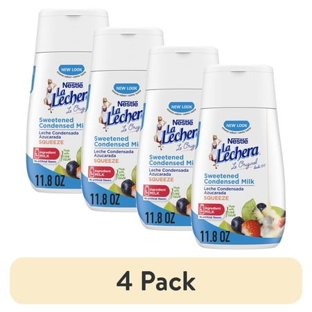 (4 pack) Nestle La Lechera Sweetened Condensed Milk, 11.8 oz Squeeze Bottle