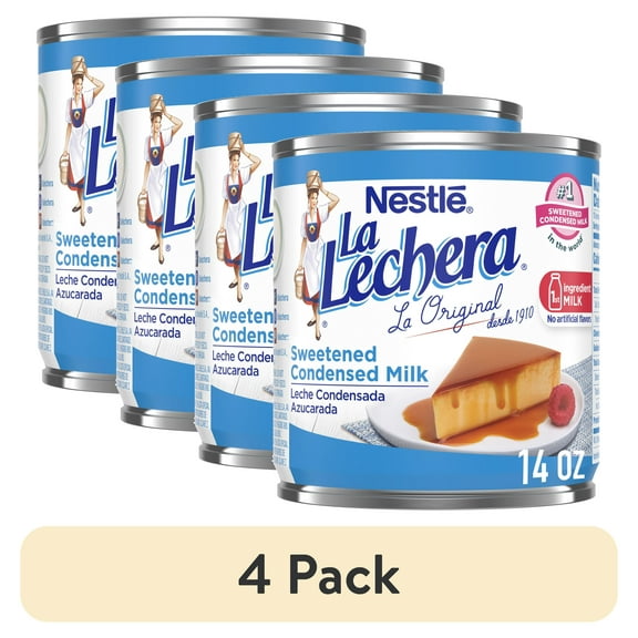 (4 pack) Nestle La Lechera Sweetened Condensed Milk for Thanksgiving Baking, 14 oz Can