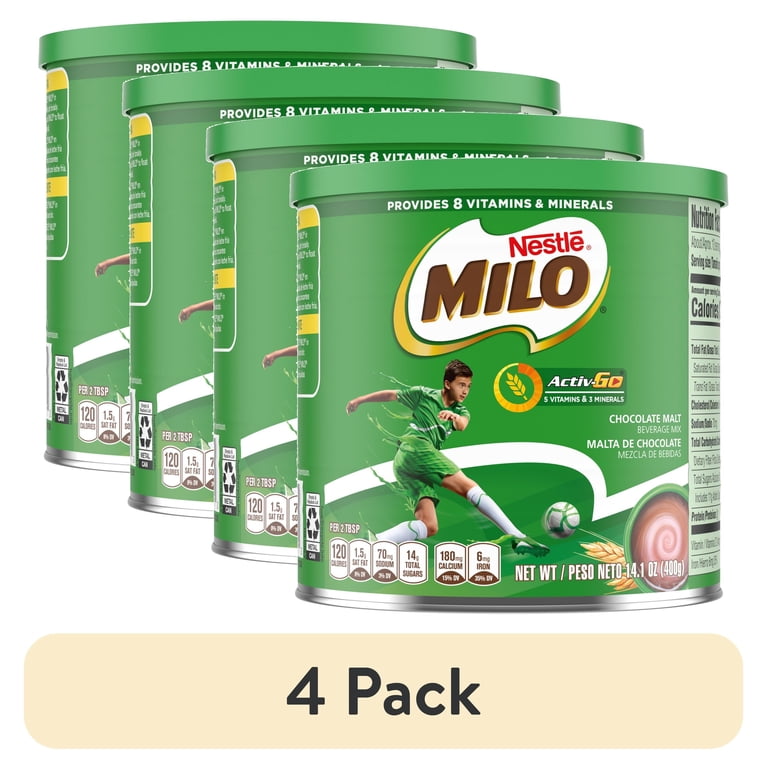 4 pack) Nestle Milo Active Go Chocolate Malt Powder Drink Mix
